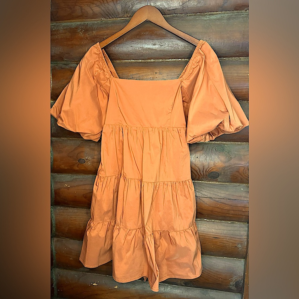 Olivaceous Tiered Babydoll Mini Dress Sz.S